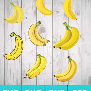 Banane Clipart Bundle für SVG Png Eps Dxf