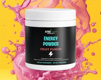 Energy Powder – Fruit Punch – Sugar-Free – Made by Alpha Omega Vitality