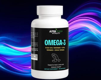 Omega-3 Fish Oil Softgels – 180mg EPA / 120mg DHA – 100 Count – Supports Heart, Brain & Vision