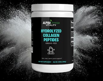 Grass-Fed Collagen Peptide Powder – Hydrolyzed – 0.62lb (280g) – Made by Alpha Omega Vitality