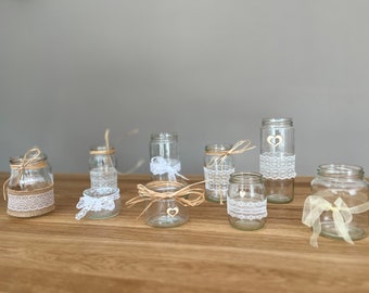 10x lanterne porte-bougie vase vintage maison de campagne décoration de table en verre décoration de mariage