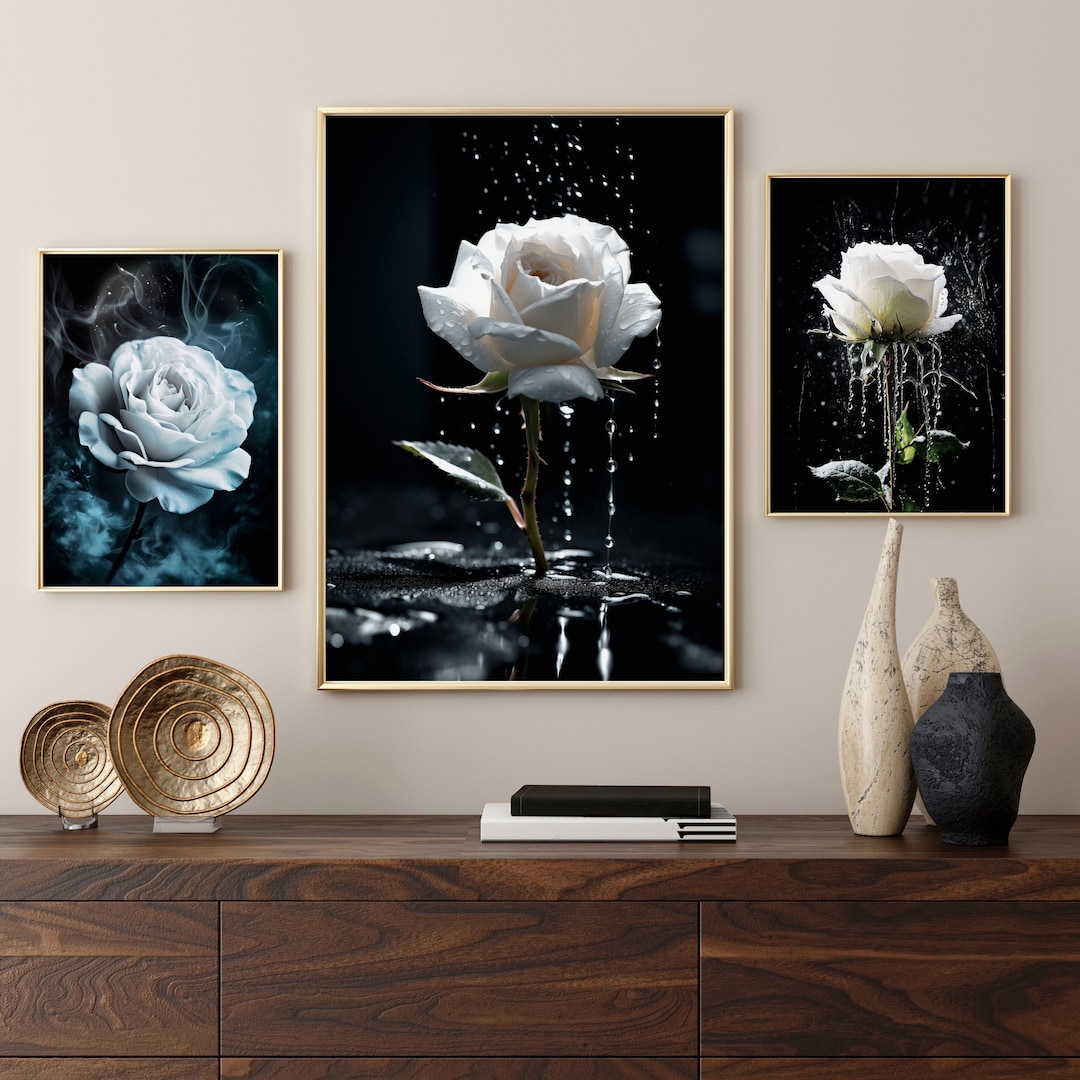 Modern Minimal Rose Gallery Set, Gallery Wall, Home Deco, Digital
