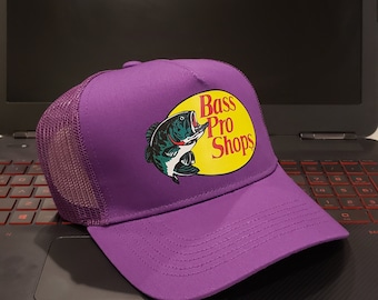 Bass Pro Shops Hat Mesh Adjustable SnapBack Trucker Fishing Outdoor Cap, Adult-Size, Purple