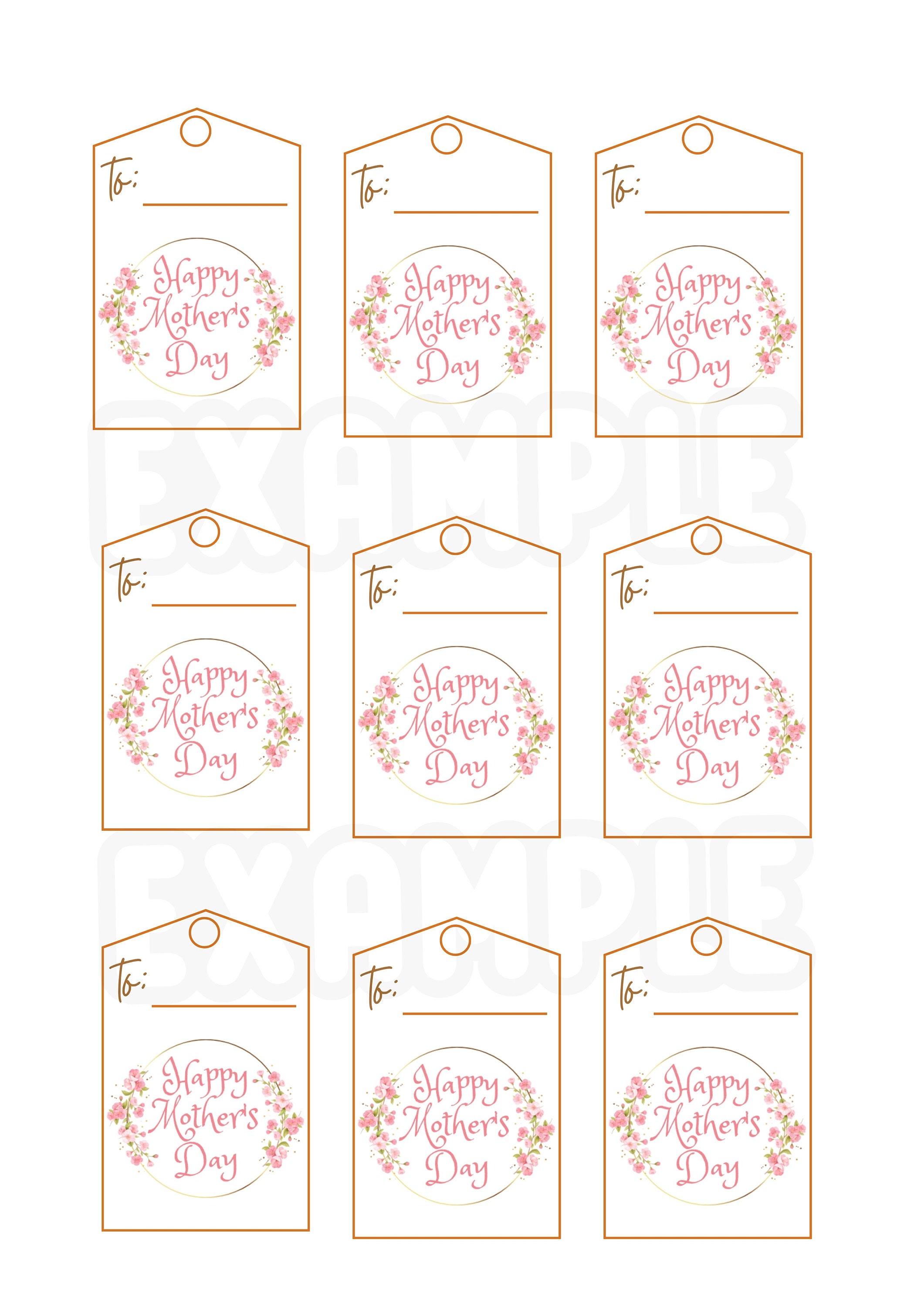 Mother's Day Gift Tags. Tags for Mom. Printable PDF. Instant Download ...