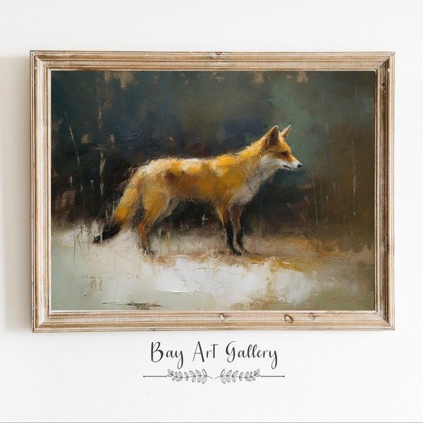 Fox Oil Painting Art | Oil painting Wall Decor | Downloadable Digital Art | Animal Print