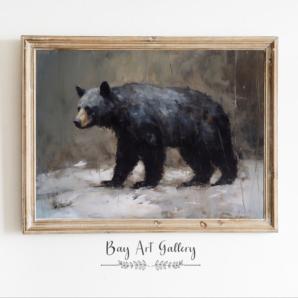 Black Bear Rustic Wall Art | Bear Wall Art Print | Cabin Decor PRINTABLE Digital | Animal Print