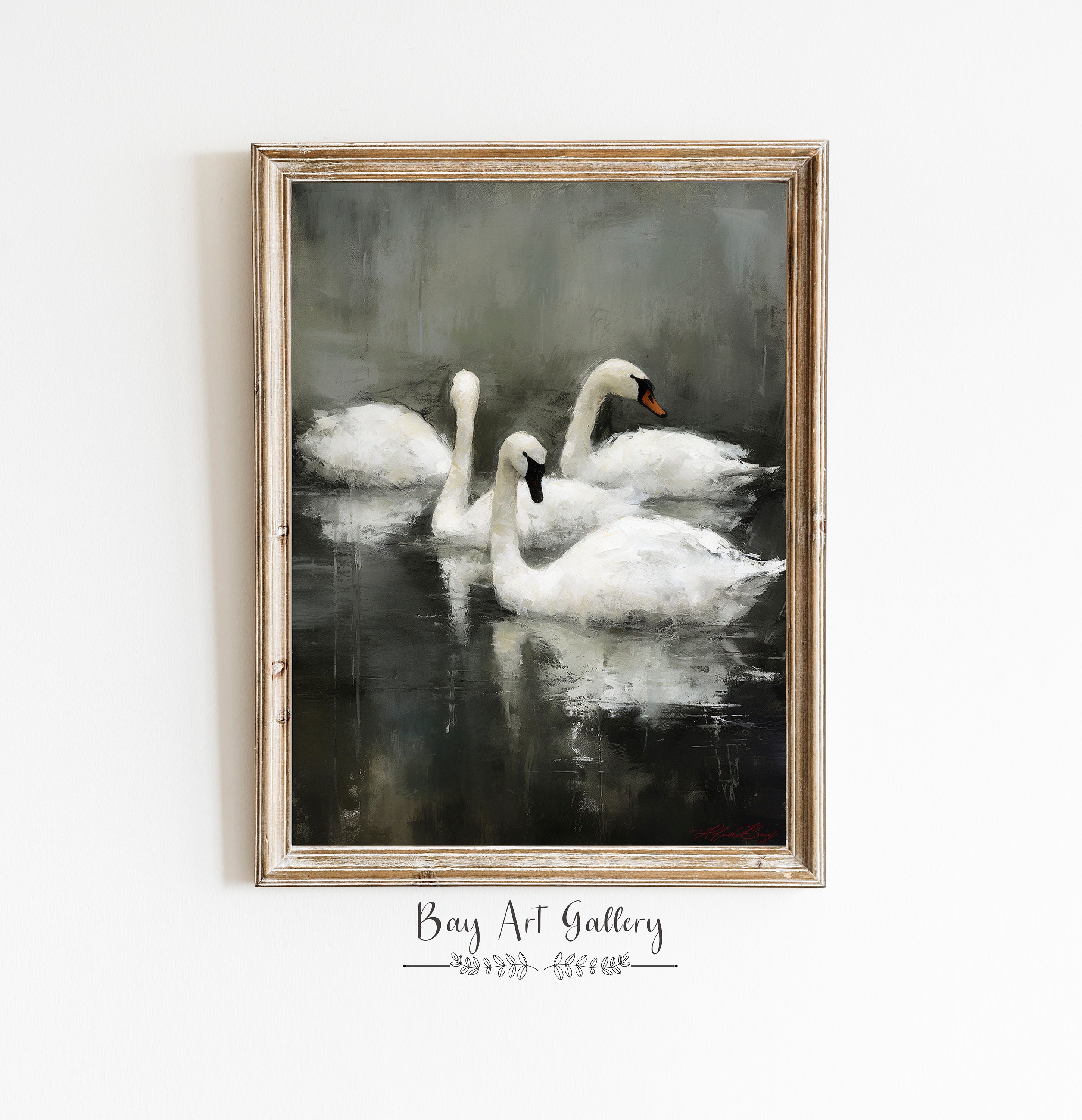 Swan Printable | Dark and edgy aesthetic print | Digital PRINTABLE | Gothic digital download | Dark and mysterious decor