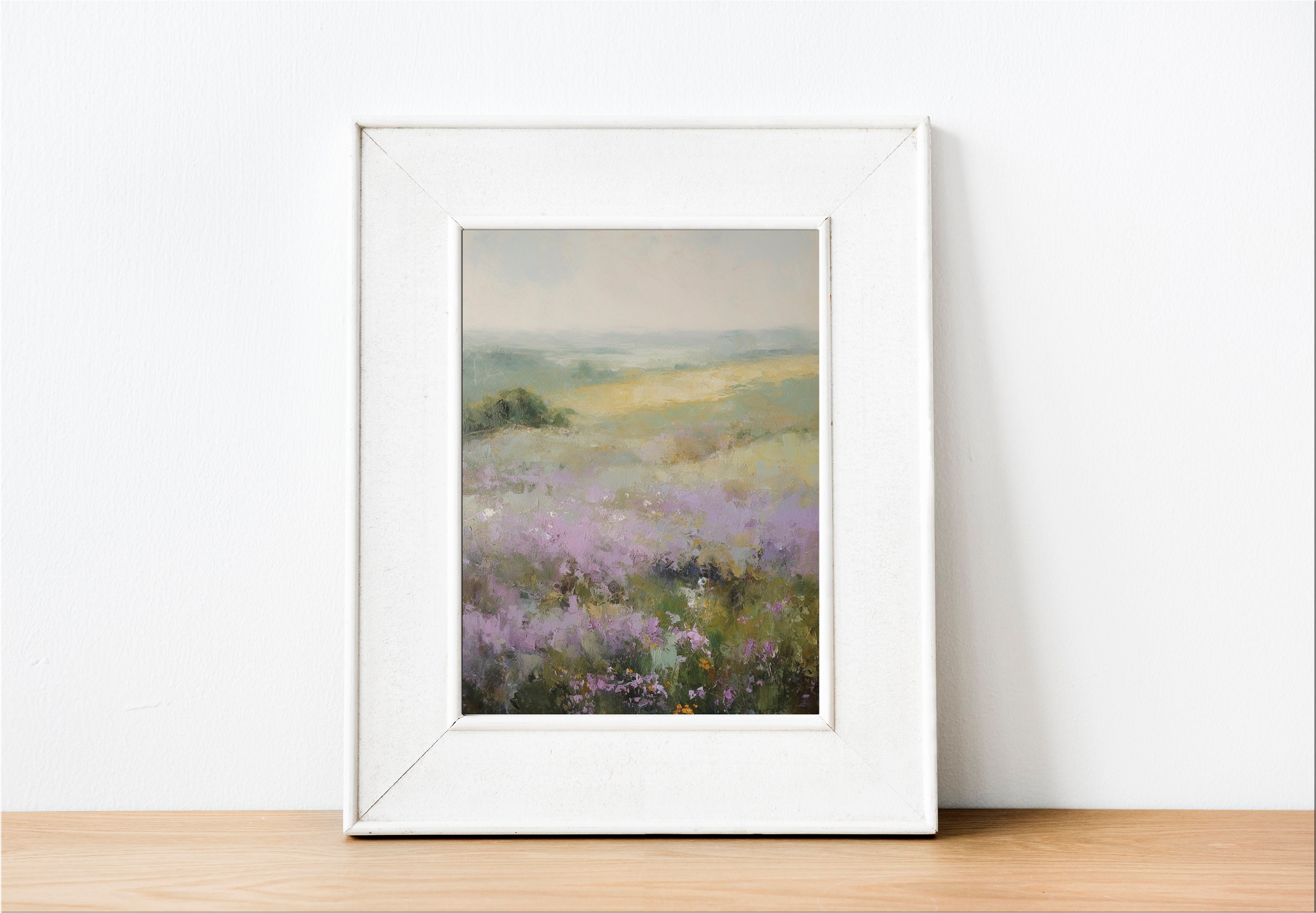 Lilac Wall Art Lilac Field Oil Painting Landscape Etsy