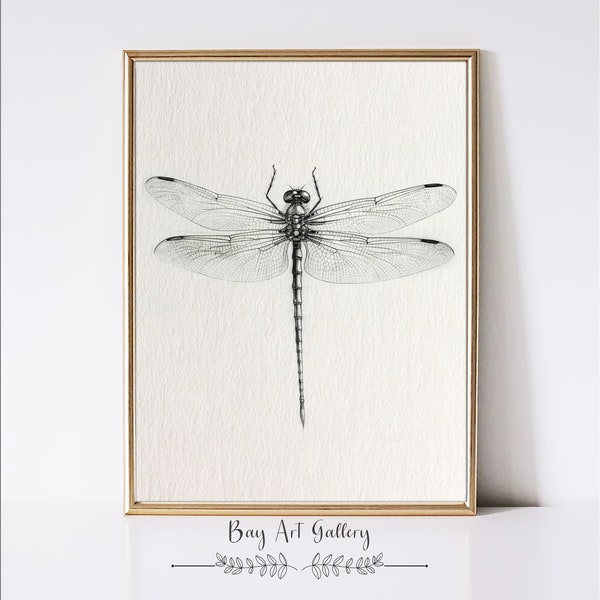 Dragonfly Print | Insect Print | Nature Wall Art | Dragonfly Painting