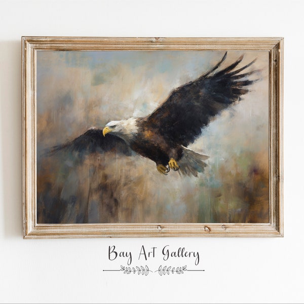 Bald Eagle Art | Digital Download | Wildlife Painting | Oil Painting | Printable Wall Art | Nature Inspired | American Symbol