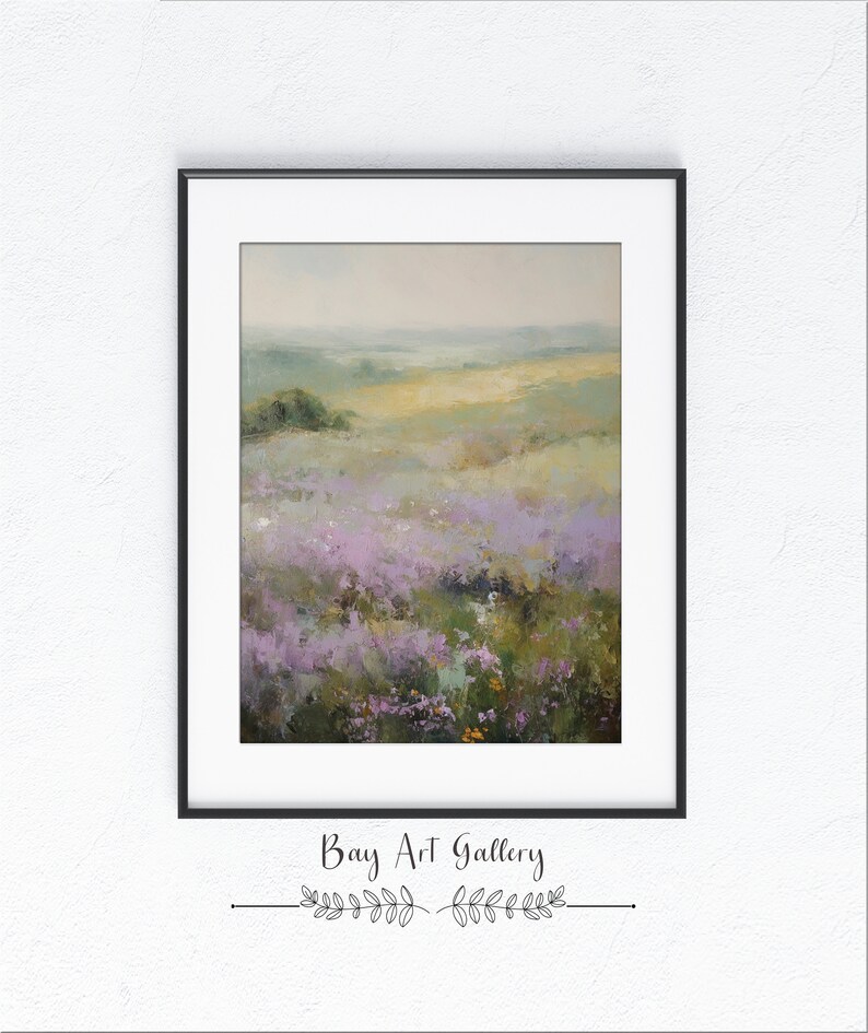 Lilac Wall Art Lilac Field Oil Painting Landscape Etsy