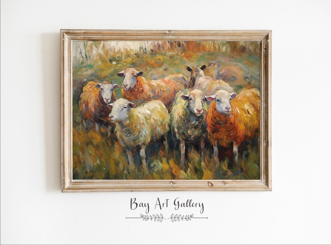 Sheep Painting | Farm Animal Print | Vintage Wall Decor PRINTABLE ...