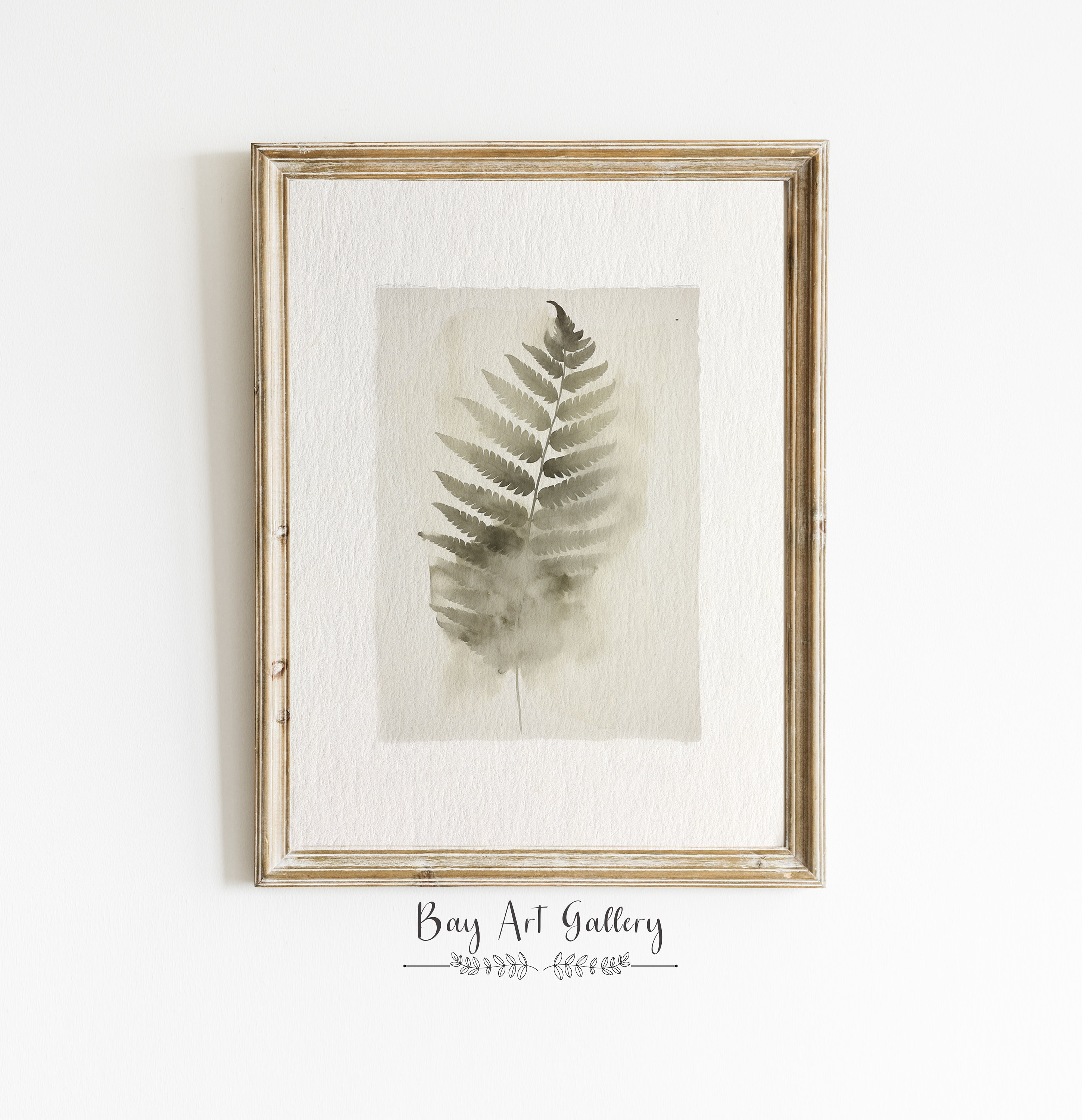 Fern Print | Neutral Dark Green Botanical Wall Art PRINTABLE DIGITAL Downloadable