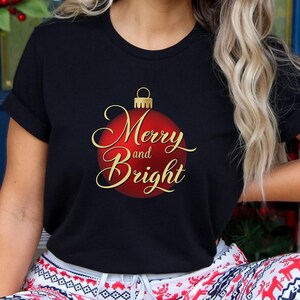 Merry and Bright Christmas shirt, Holiday shirt, Christmas gift women, Christmas ornament shirt, Christmas sweatshirt, Holiday sweater