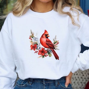Cardinal Bird Sweatshirt, Cardinal Lover Gift, Red Cardinal shirt, Always With You Gift, Gift for Grandma, Christmas Cardinal Sweatshirt