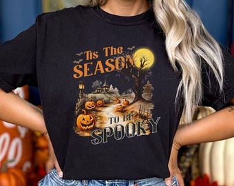 Tis the Season to be Spooky tshirt, Halloween shirt, Spooky Season tee, Retro Halloween shirt, Pumpkin Season shirt, Cute Halloween shirt