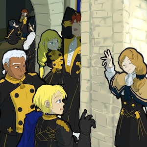 Affiche inspirée de Fire Emblem Three Houses (Blue Lions, Black Eagles, Golden Deer), maison unique ou ensemble des trois