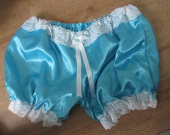 Turquoise satin lacy  Shorts pants (36-48) adult baby