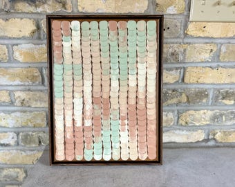 Textured Abstract Painting: 3D Neutral Wall Art, Framed Oak