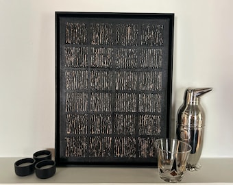 Handmade Textured Abstract Art: Black 3D Painting, Framed Canvas