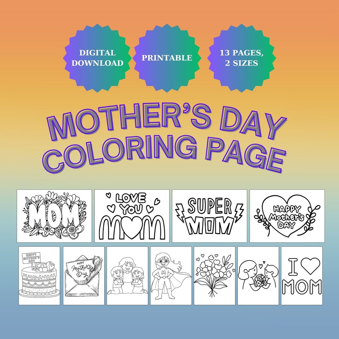 Mother's Day Coloring Activity Pages | Happy Mothers Day Printable ...