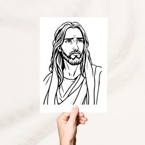 Christian Coloring Page of Jesus Printable - Digital Download