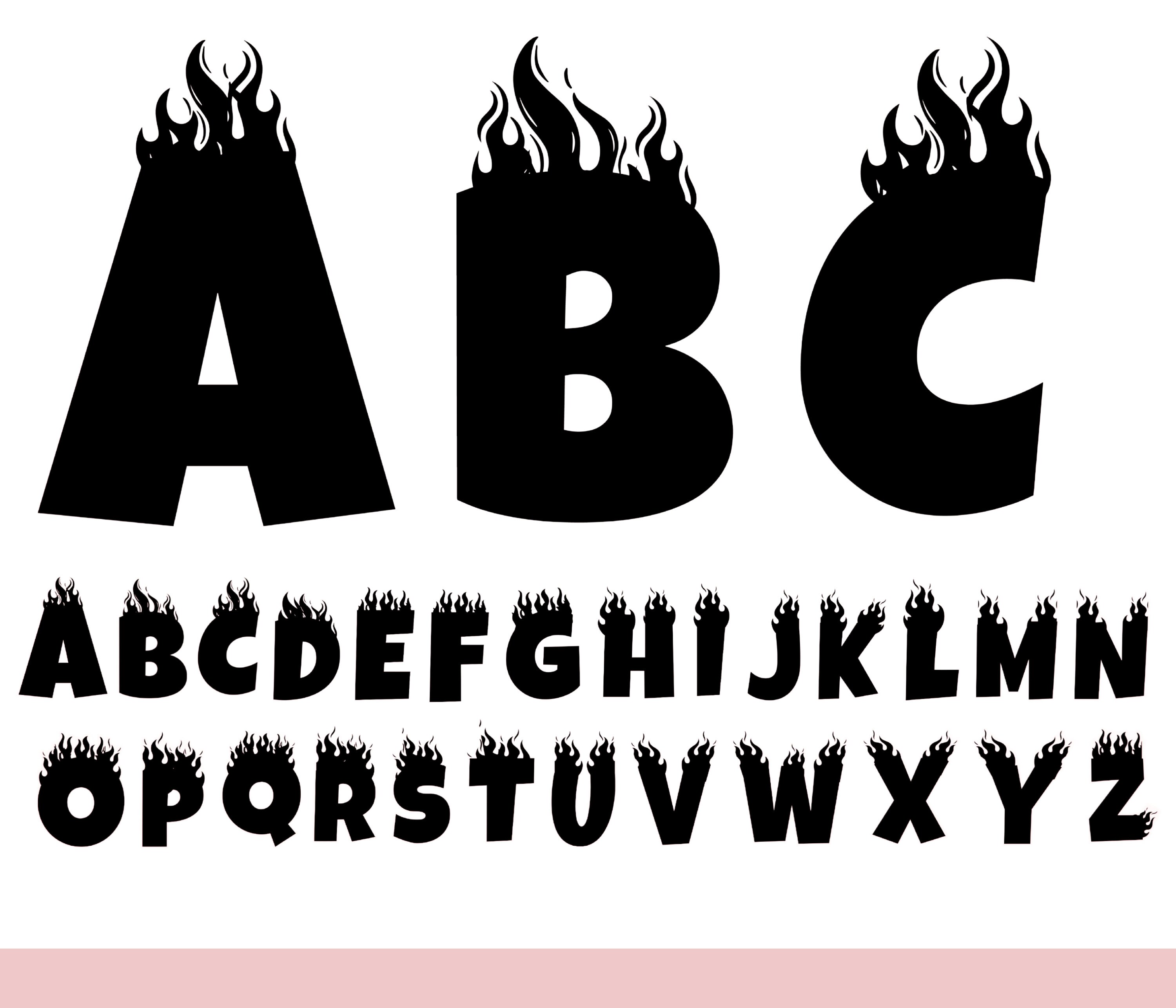 FIRE FONT SVG, Fire Font Alphabet , Flame Font Svg, Flame Font for