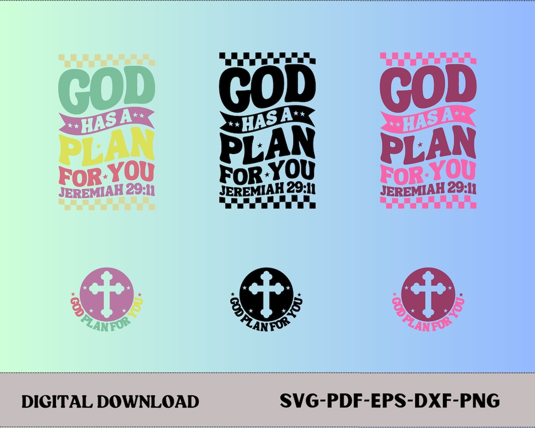 God Has A Plan for You SVG, Christian SVG, Retro Wavy Text, Trendy ...
