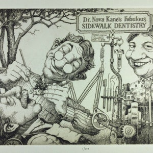 The Dentist, an original etching by Dale Bradley, signed and numbered