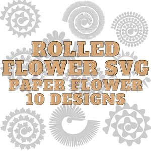 ロールフラワーテンプレートバンドル 紙の花 シャドーボックスの花 ロールフラワー SVG 3D 花 ロールペーパー