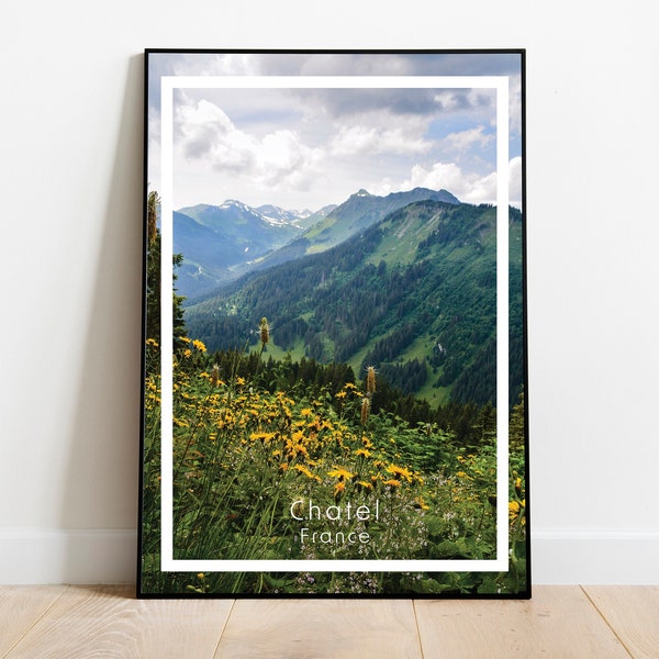 Chatel Alpine Flowers Print, Alps Print, Alpine Poster, French Alps Print, Alps Art, Chatel Print