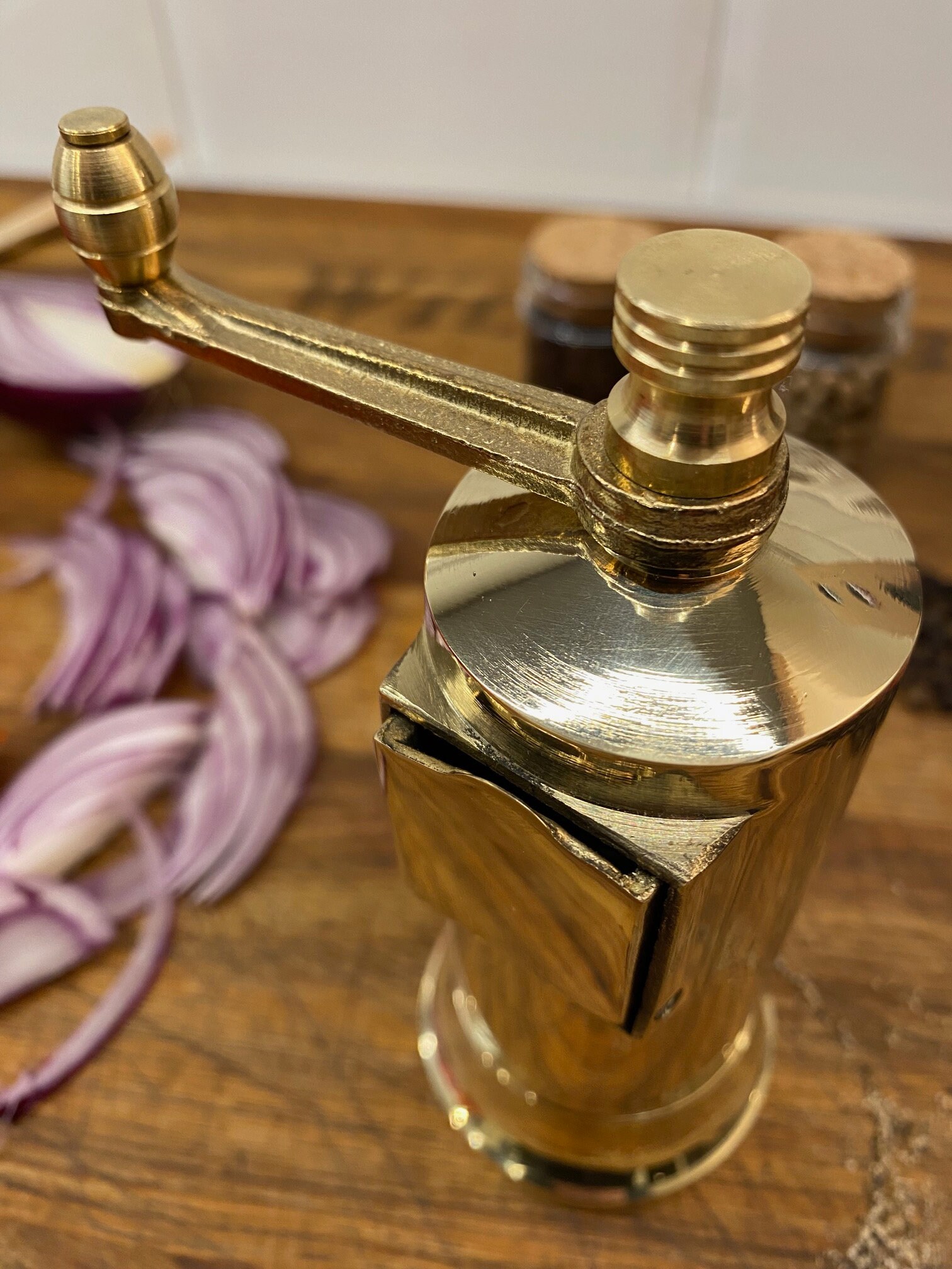 Handmade Solid Brass Pepper Mill Etsy