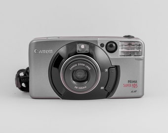 Canon Prima Super 105X – Appareil Photo Compact 35mm – Argenté (très Bon état)