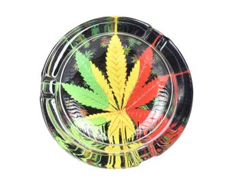 Colorful Glass Cigar Ashtray – Home Decor Accessory