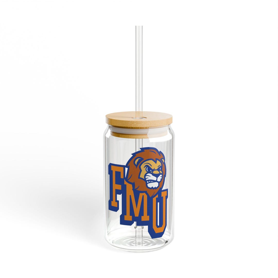 FMU Lion Logo Sipper Glass, 16oz - Etsy