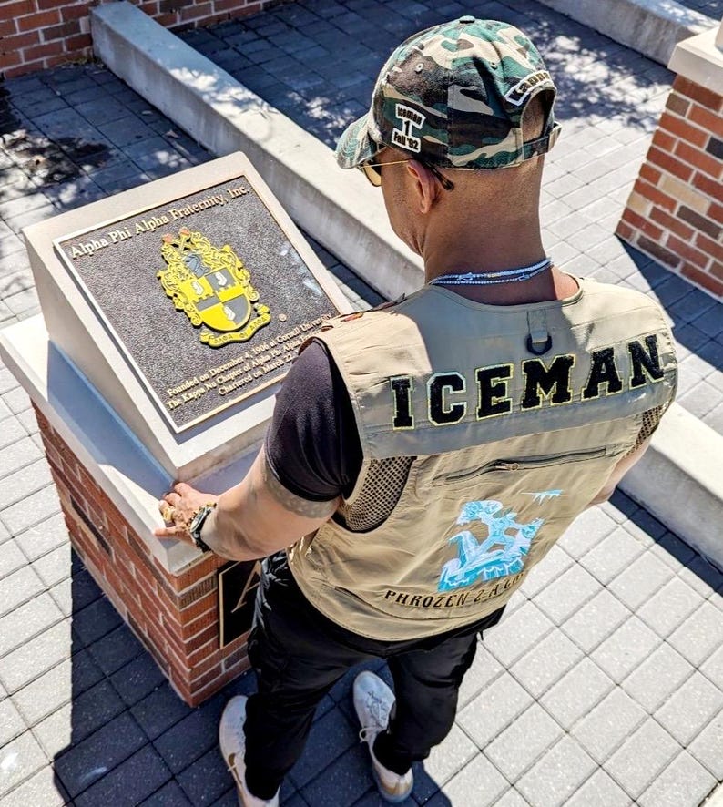 Iceman Lettering Custom Greek Letter Vest, ICE COLD Vest Embroidered Number, Shield - Etsy