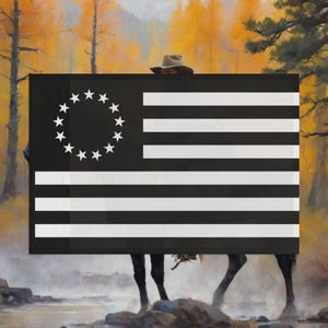 Flag Mug, Betsy Ross Flag - Black and White - No Quarter