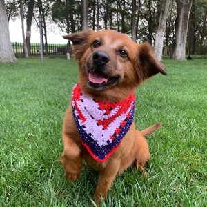 4th of July dog bandana, dog bandana, PATRIOTIC dog bandana, tie on dog bandana,  patriotic dog bandana, homemade dog bandana
