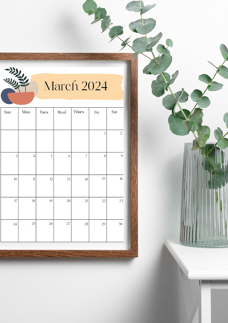 2023-2024 Calendar Boho Minimalist Neutral Digital Files - Etsy