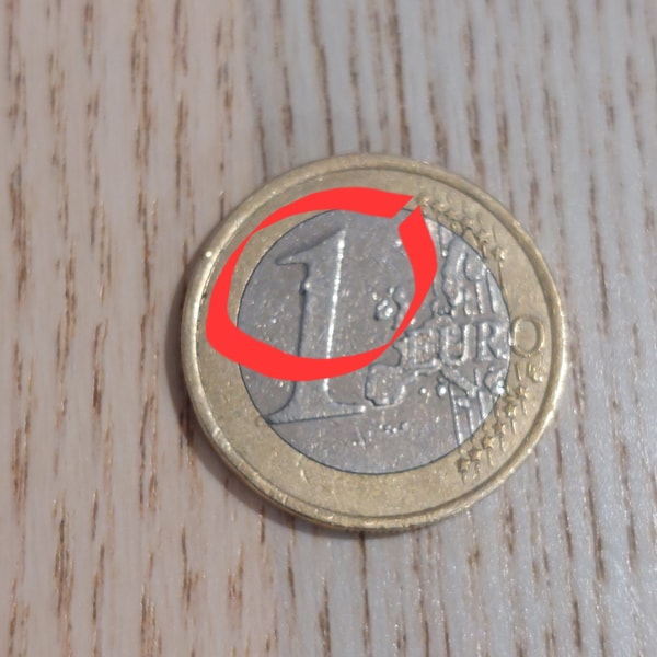 Moneda de 1 euro Francia 2000 con error