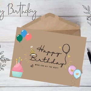 Birthday Card Printable | Digital Birthday Cards | Printable Birthday Card | Printable Happy Birthday Cards | Digital Download