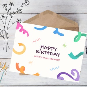 Birthday Card Printable | Digital Birthday Cards | Printable Birthday Card | Printable Happy Birthday Cards | Digital Download