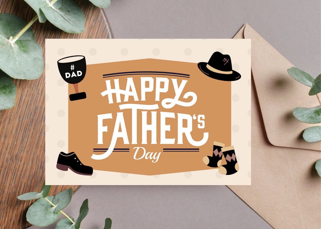 Happy Father's Day Printable Card / Instant Download PDF / Father's Day ...