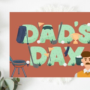 Happy Father&#39;s Day Printable Card / Instant Download PDF / Father&#39;s Day Card Template/ Digital Download Card