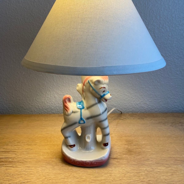 Rare Excellent Zebra Nursery Lamp, Children's Lamp-New Shade