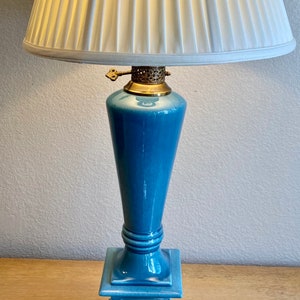 Rare Vintage Blue Chinese Stiffel Table Lamp-New Shade-Free Shipping