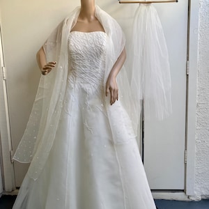 Vintage Mint Strapless Beaded Wedding 3 Piece Dress-Sz 4-6