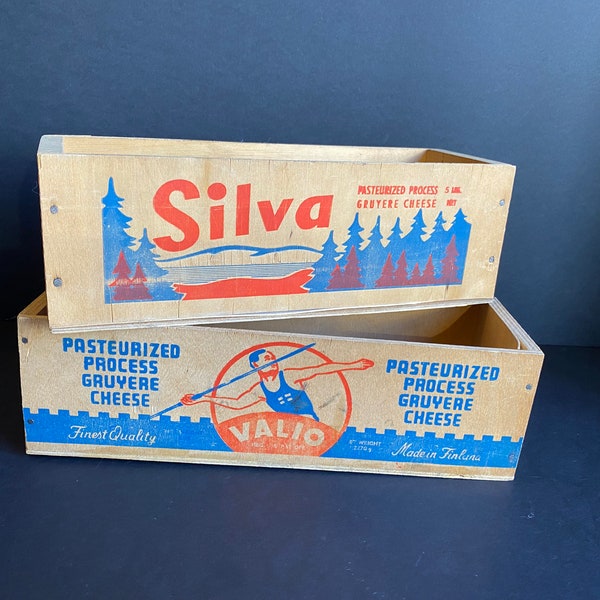 Vintage Finland Wood Cheese Boxes