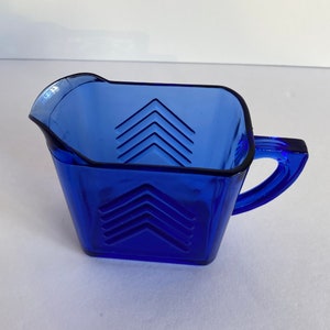 Mint VTG Kobalt Blau Hazel Atlas Kleiner Glas Milchkännchen