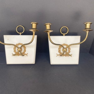 Par de apliques de pared con velas MCM poco comunes